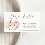 Pumpkin Pink Floral Diaper Raffle Baby Shower Enclosure Card<br><div class="desc">A cute diaper raffle enclosure card for your autumn baby girl shower with "Diaper Raffle" in a stylish script with a heart swash and watercolors of pastel pink,  coral and cream pumpkins and florals. Easily personalise the diaper raffle instructions in simple soft grey typography.</div>