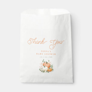 Pumpkin Pink & Orange Baby Shower Thank You Favour Bags