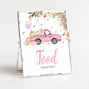 Pumpkin Pink Truck Food Baby Shower Poster