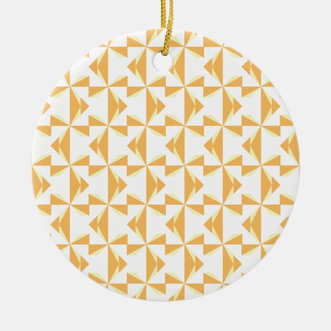 Pumpkin Pinwheels Ceramic Tree Decoration (Front)