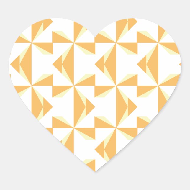 Pumpkin Pinwheels Heart Sticker (Front)