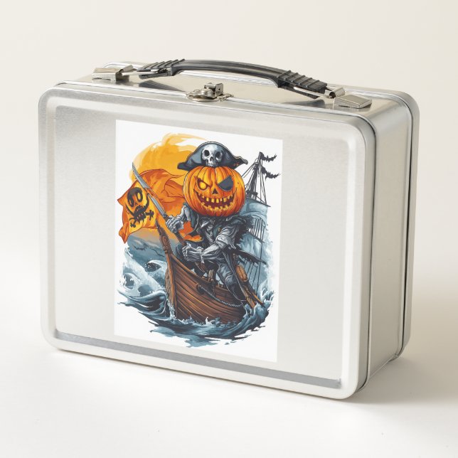 Pumpkin Pirate Adventure Metal Lunch Box (Front)