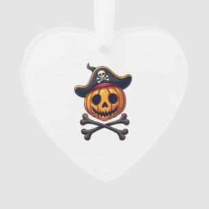 Pumpkin Pirate � Halloween Skull Shirt Ornament