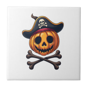 Pumpkin Pirate � Halloween Skull Shirt Tile