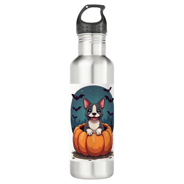 Pumpkin Pitbull Smile 710 Ml Water Bottle (Front)