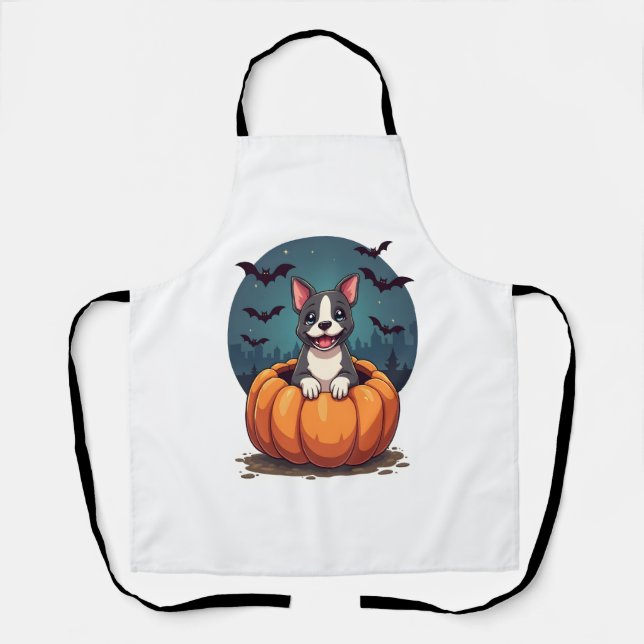 Pumpkin Pitbull Smile Apron (Front)