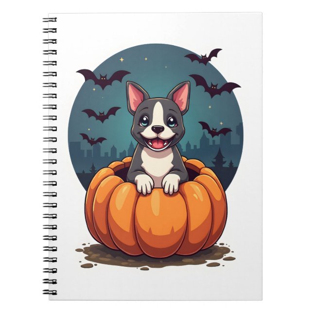 Pumpkin Pitbull Smile Notebook (Front)