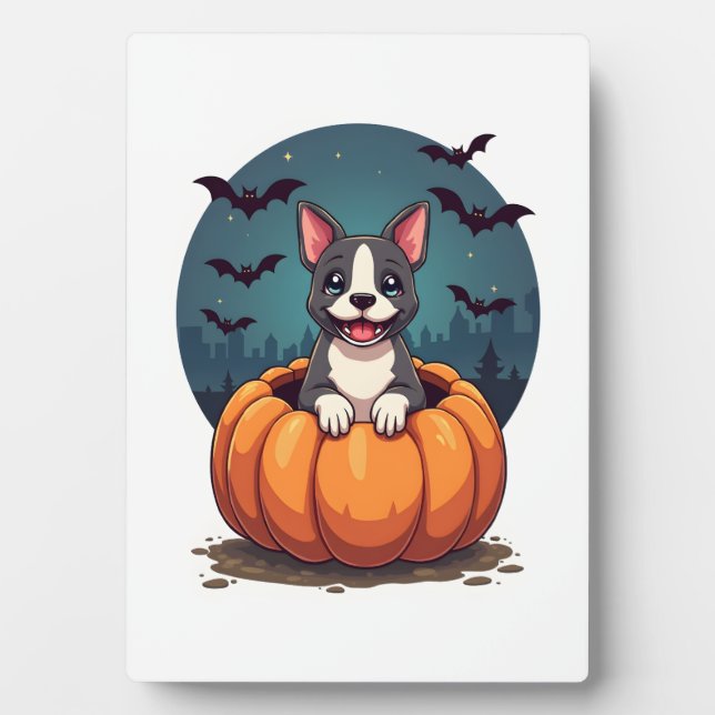 Pumpkin Pitbull Smile Plaque (Front)
