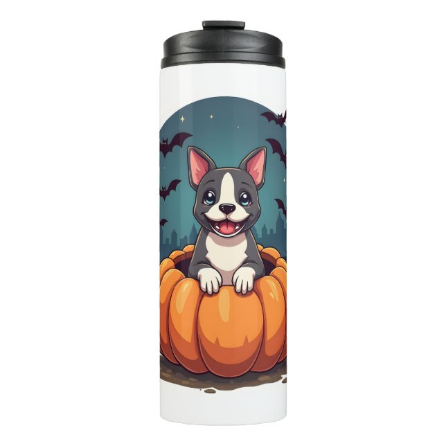 Pumpkin Pitbull Smile Thermal Tumbler (Front)