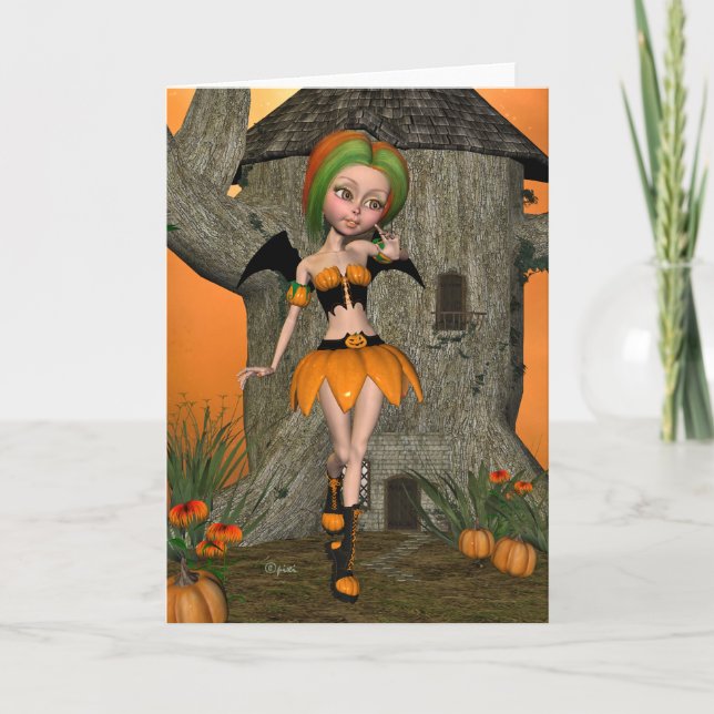 Pumpkin Pixi Greeting Card (Front)