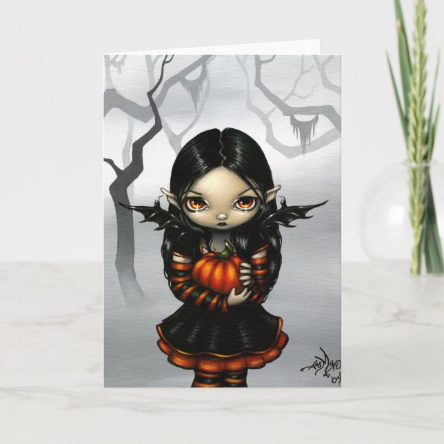 "Pumpkin Pixie" Greeting Card (Front)