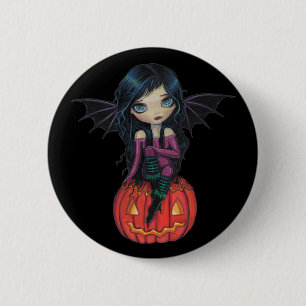 Pumpkin Pixie Halloween Cute Vampire Button