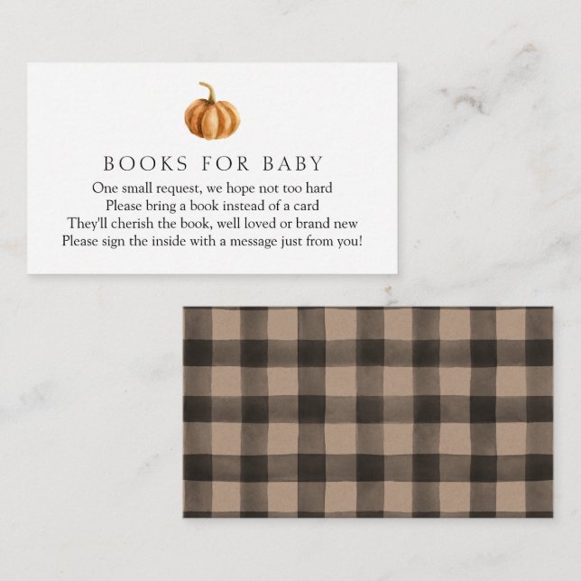 Pumpkin Plaid Books for Baby Enclosure Card (Front/Back)