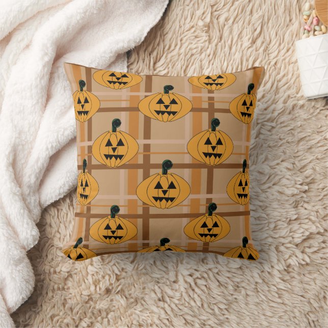 Pumpkin Plaid Cushion (Blanket)