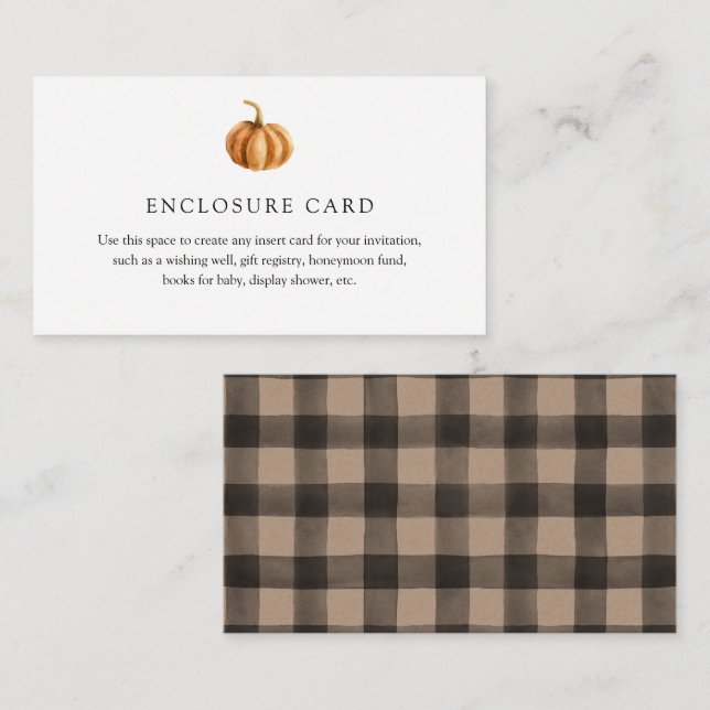 Pumpkin Plaid Enclosure Card (Front/Back)