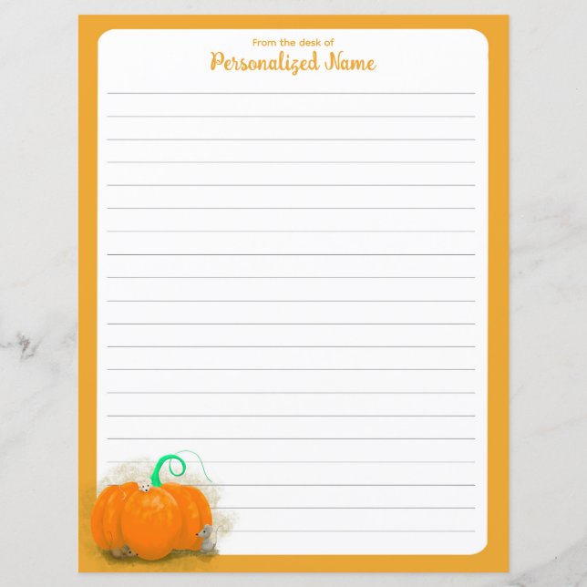 Pumpkin Playground - Lined Paper Sheet (Front)
