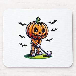 Pumpkin Playing Golf Halloween Sports Funny And Sp Mouse Mat