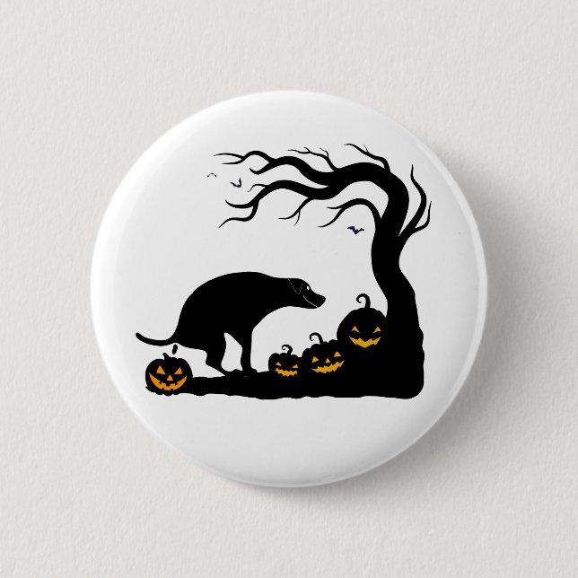 Pumpkin Poop Patrol Funny Halloween Dog 6 Cm Round Badge (Front)
