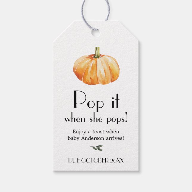 Pumpkin Pop it when she Pops  Wine Label (Front)