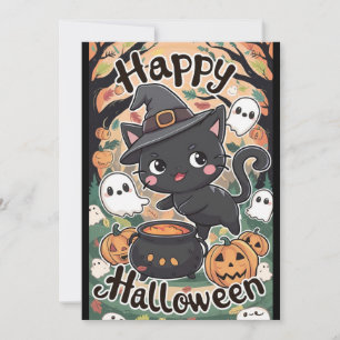 Pumpkin Potion Happy Halloween  Holiday Card