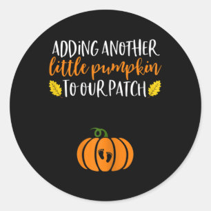 Pumpkin Pregnancy Announcement  Halloween Baby Classic Round Sticker