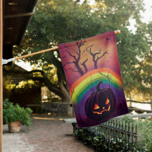 Pumpkin Pride | Rainbow Halloween House Flag