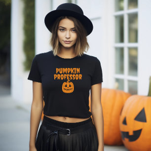 Pumpkin Professor orange typography T-Shirt