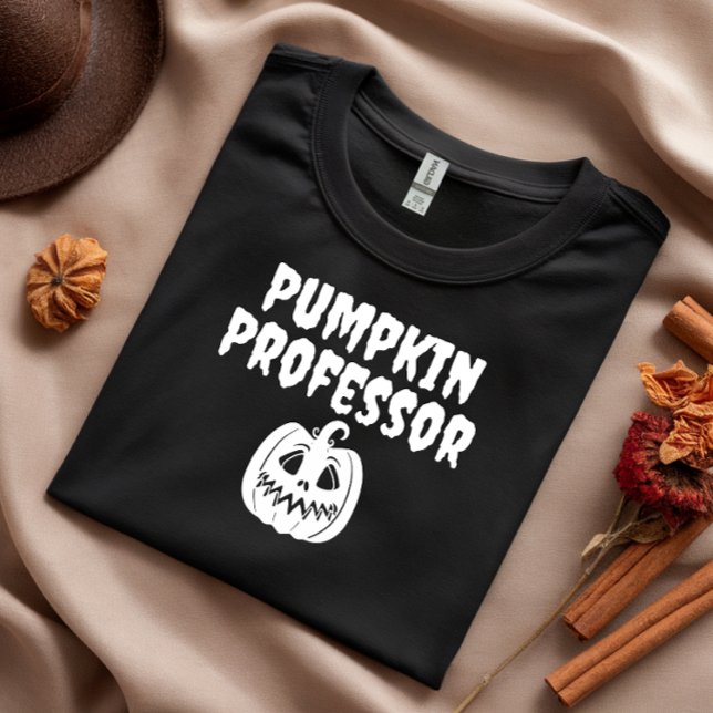 Pumpkin Professor white typography T-Shirt (Creator Uploaded)