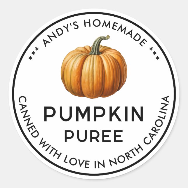 Pumpkin puree label (Front)