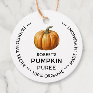 Pumpkin puree label with vintage pumpkin