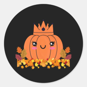 Pumpkin Queen Fall Aesthetic Halloween Shirt Classic Round Sticker