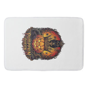 Pumpkin Queen Halloween Owl Spider Black Cat_1 Bath Mat