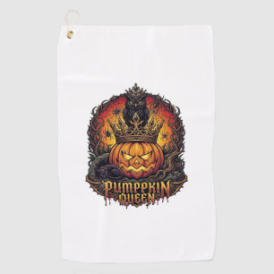 Pumpkin Queen Halloween Owl Spider Black Cat_1 Golf Towel