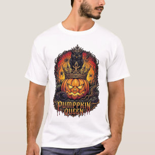 Pumpkin Queen Halloween Owl Spider Black Cat_1 T-Shirt