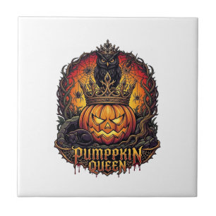 Pumpkin Queen Halloween Owl Spider Black Cat_1 Tile