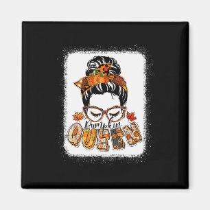 Pumpkin Queen Messy Bun Fall Pumpkin Fall Vibes Au Magnet