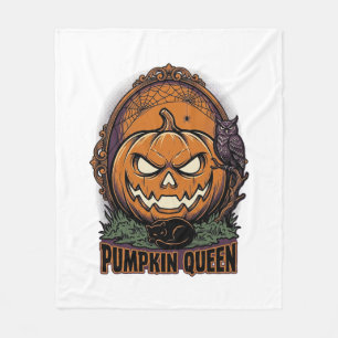 Pumpkin Queen Shirt Vintage Halloween Jack O Lante Fleece Blanket