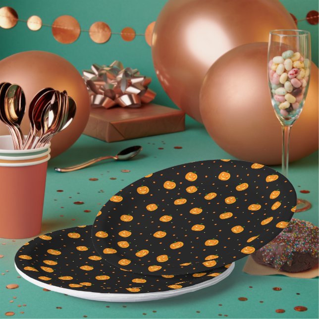 Pumpkin Rain Paper Plates (Multi)