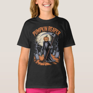 Pumpkin Reaper Gothic Halloween Spooky Pumpkin T-Shirt