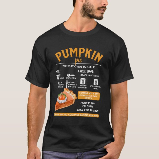 Pumpkin Recipes Cookbook Thanksgiving Family Dinne T-Shirt (Front)