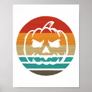 Pumpkin Retro Style Vintage Poster