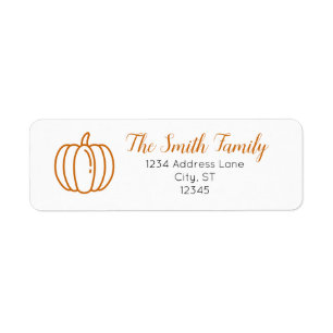 Pumpkin Return Address Label