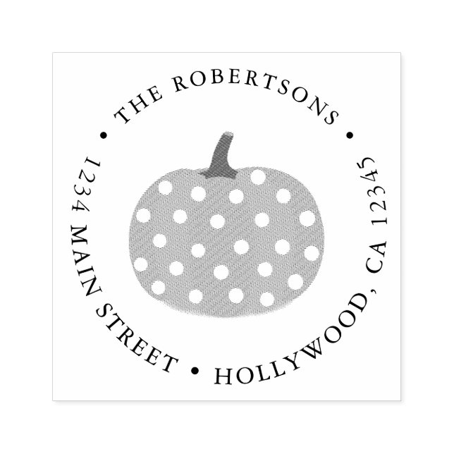Pumpkin Return Address Rubber Stamp (Imprint)