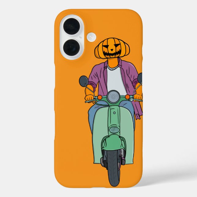 Pumpkin Rider on Mint Scooter Case-Mate iPhone Case (Back)