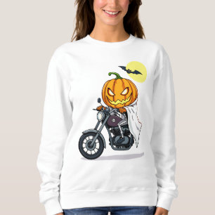Pumpkin rides motorcycle sweatshirt