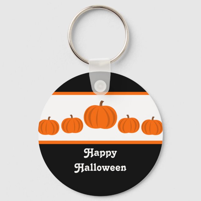 Pumpkin Row Halloween Keychain (Front)