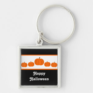 Pumpkin Row Halloween Premium Keychain
