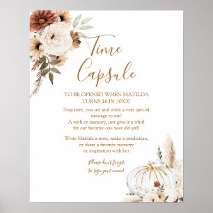 Pumpkin Rustic Boho Fall In Love Time Capsule Poster