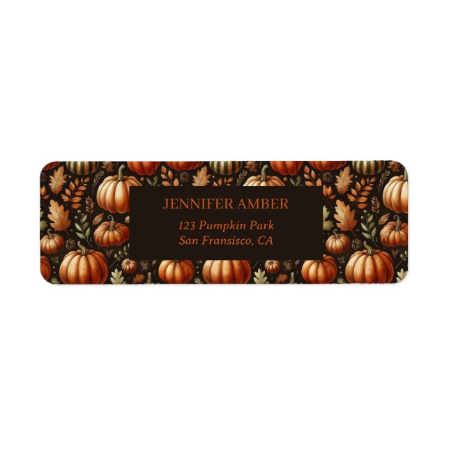 Pumpkin Rustic Fall & Autumn Leaves Seasonal Mail (Front)