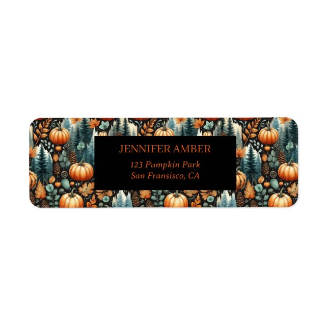 Pumpkin Rustic Fall & Autumn Leaves Seasonal Mail (Front)